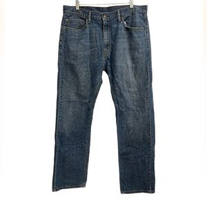 Levi's 505 Jeans Men's 36x32 Straight Leg Regular Fit Blue Medium Wash Blank Tag